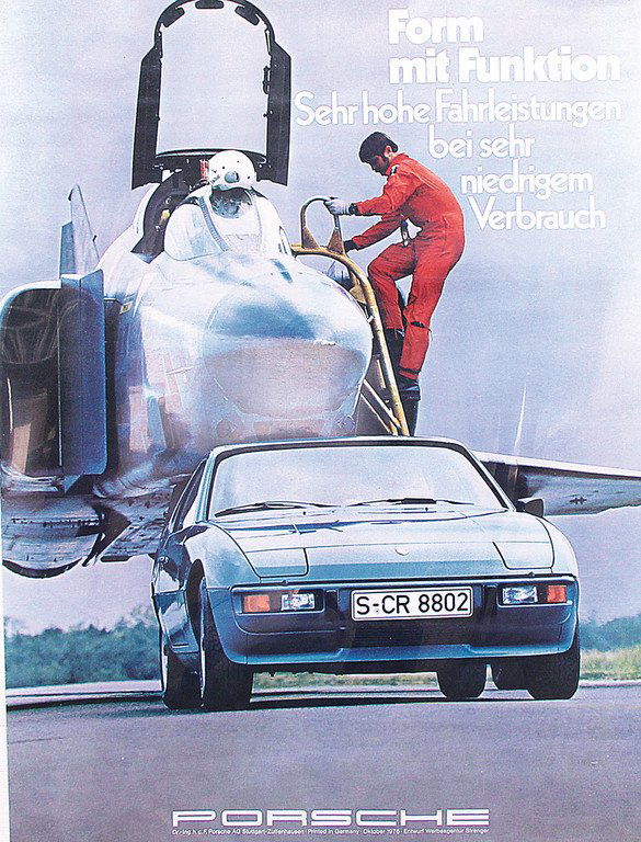 PORSCHE Advertisement poster Porsche 924, "Form mit (1 of 1)