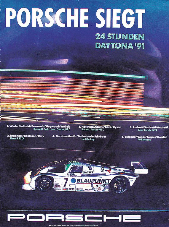 PORSCHE '90s, mixed lot of 5 racing posters, among them (1 of 1)