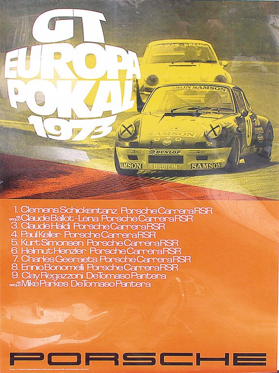 PORSCHE Racing poster, GT Europapokal 1973, design by (1 of 1)