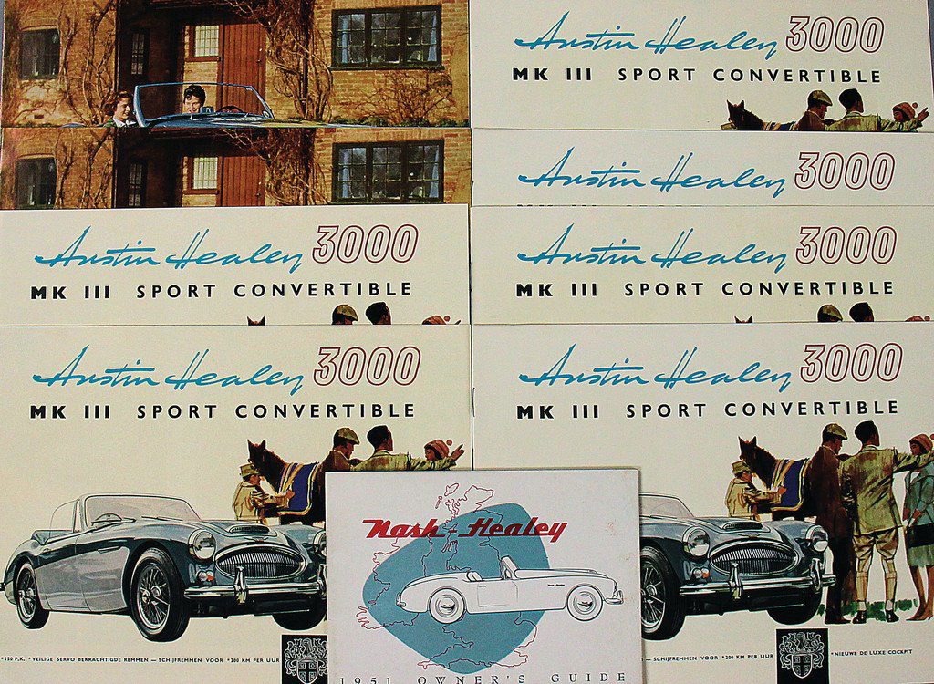 AUSTIN HEALEY Mixed lot of 9 sales brochures, 6x Austin (1 of 1)