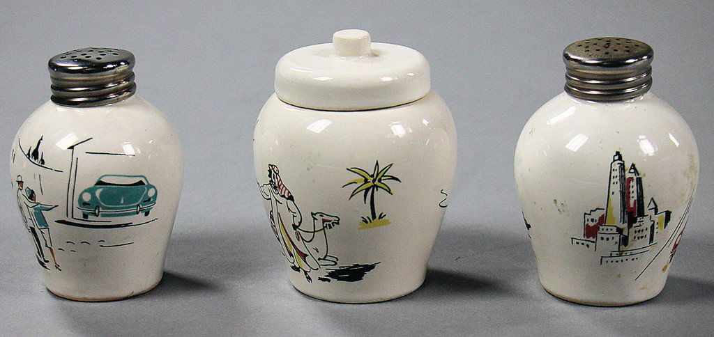 PORSCHE Mixed lot of 3 pieces, among them 1 saltcellar, (1 of 1)