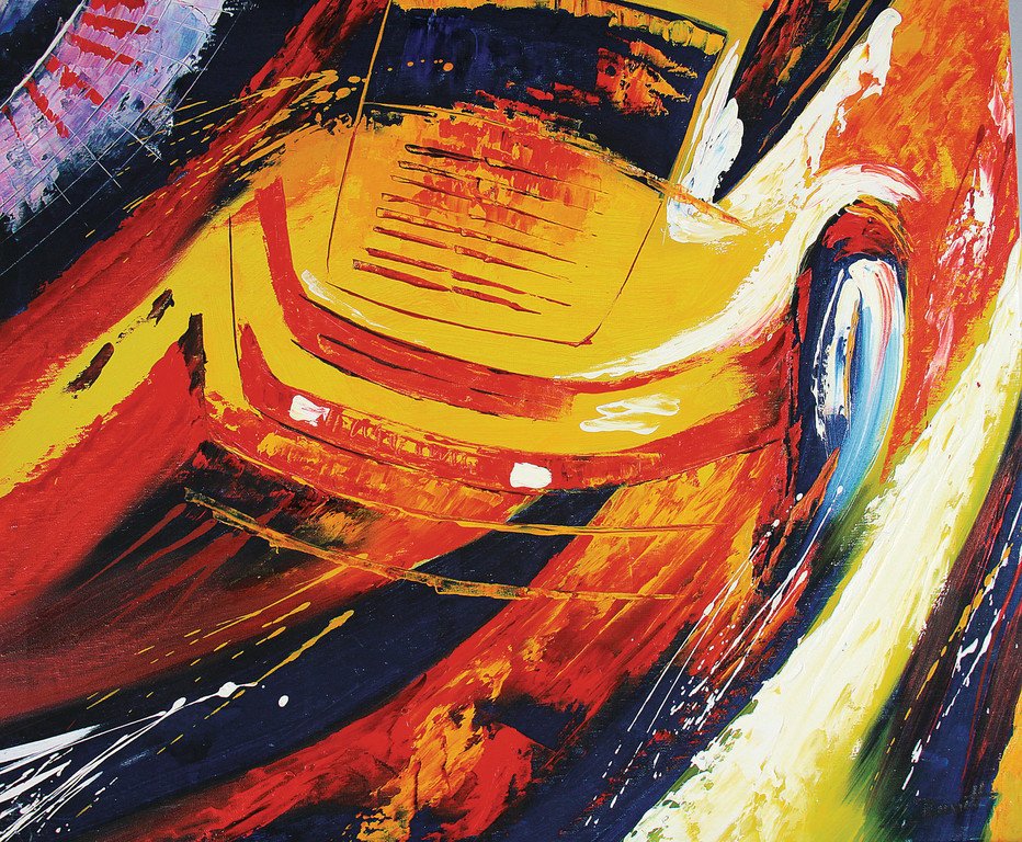 PORSCHE Porsche oil painting "Der Porsche" from 2000, (1 of 1)