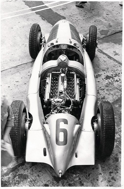 AUTO UNION Mixed lot of 3 original B/W photos, Auto: AUTO UNION Mixed lot of 3 original B/W photos, Auto Union type A 1934 at the changing of the spark plugs, Auto Union type C with removed bonnet and Auto Union type D with removed bonnet, all original