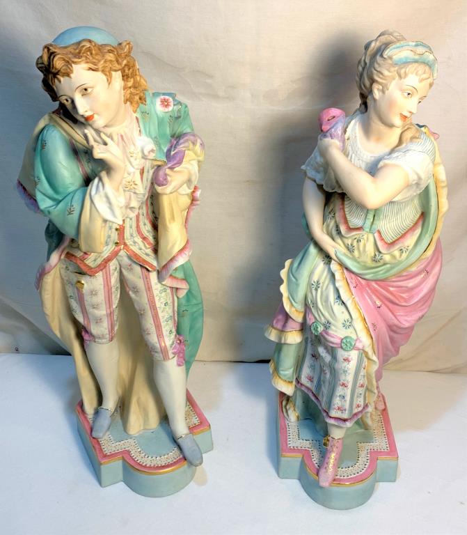 Pr Continental Bisque Porcelain Figures (1 of 9)