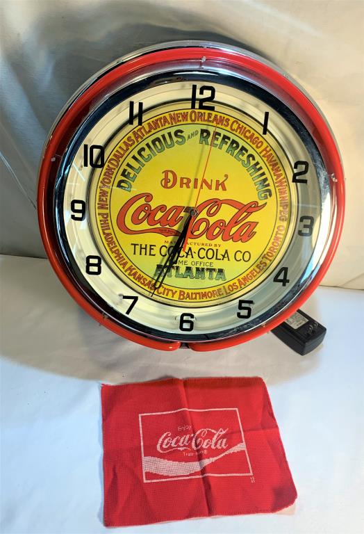 Coca-cola Coke Keg Double Neon Clock (1 of 7)