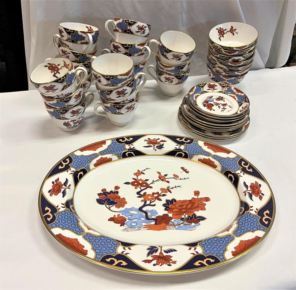 Spode China Fine Bone China Set: Large Set- Not All Pictured. 14 Soup Bowls, 16 Soup Plates, 16 Tea Cups And Saucers, 11 Bread And Butter Plates, 5 Dinner Plates, 7 Salad Plates And A Server