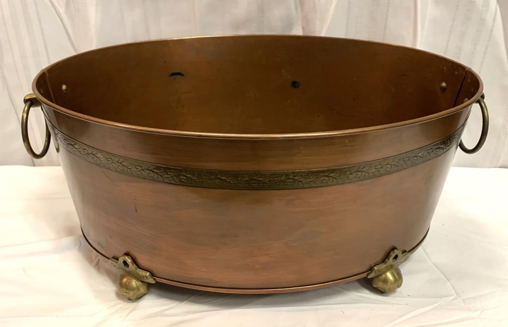 Lg Copper & Brass Tub (1 of 7)
