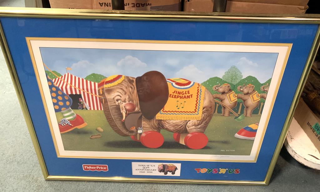 Limited Edition Toys R Us Poster/print: 50th Anniversary 1948-1998 Toys R Us/fisher-price By Mel Epstein-pencil Signed-no 750/1000~ Framed-27.5" X 20.5"