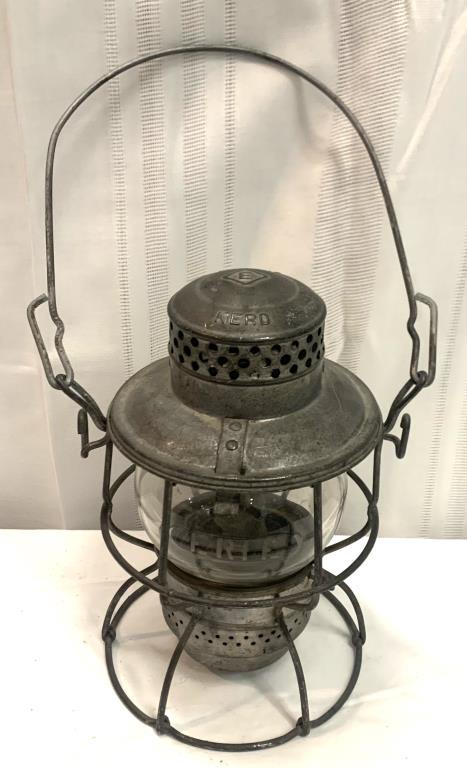 Erie R. R. Lantern W/ Erie Globe: Adlake Kero