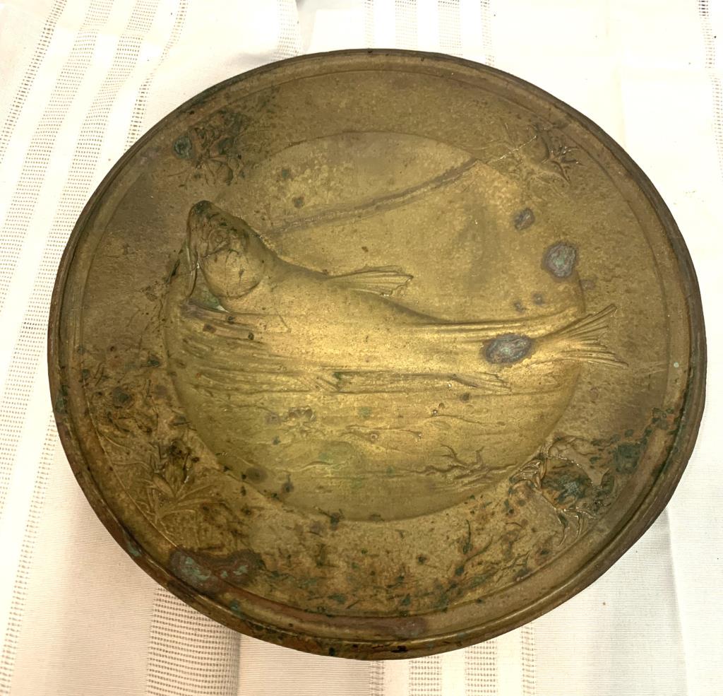 Antique Brass Bird Bath Bowl (1 of 10)