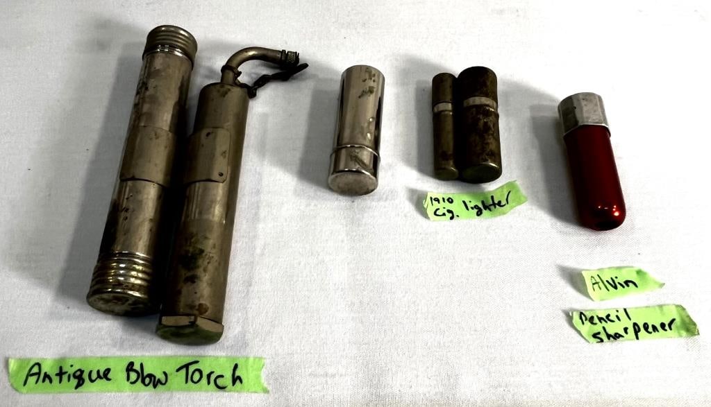 Antique Blow Torch, Lighter, Pencil Sharpner Etc. (1 of 6)
