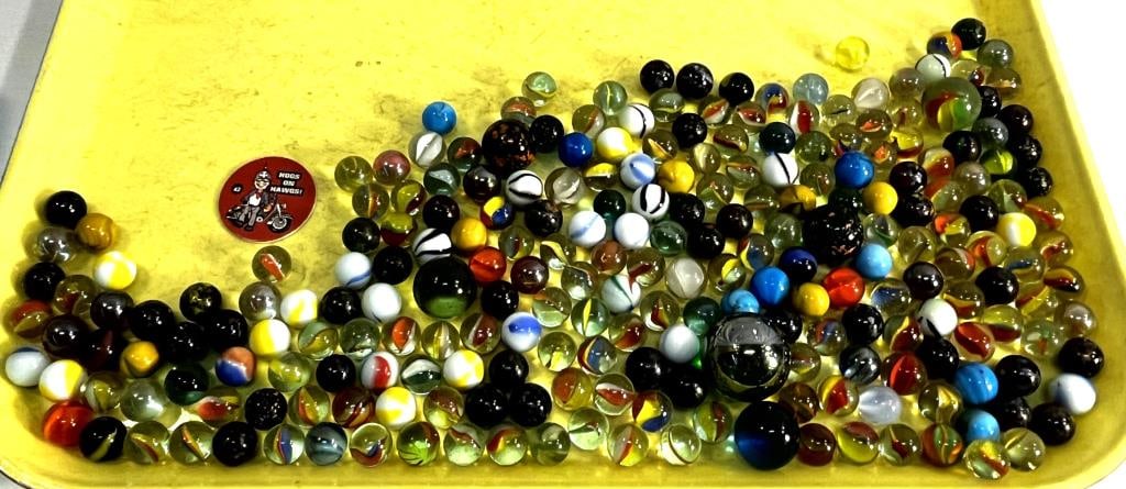 Misc. Vintage Marbles: Tiger Eye, Swirls, Shooters Etc.