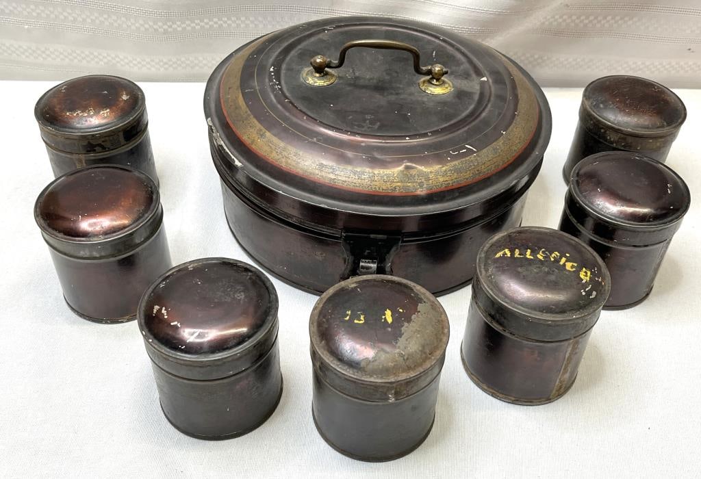 Antique 19th Century Metal Spice Box (1 of 5)