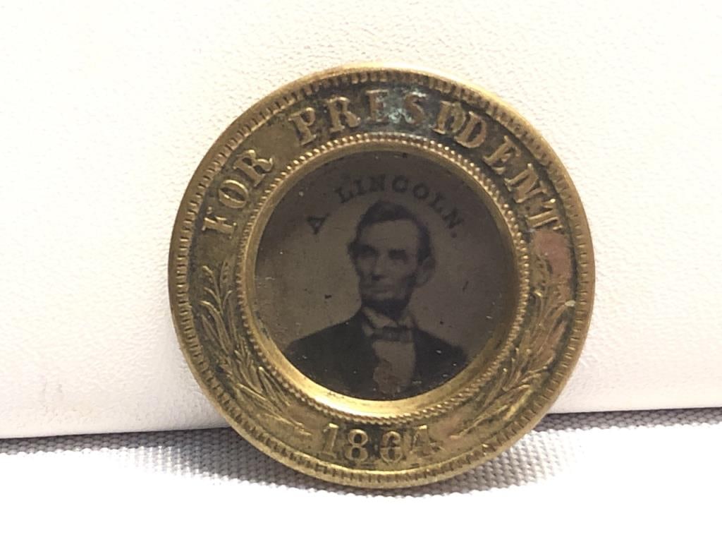 1864 Abraham Lincoln campaign Ferrotype Stickpin (1 of 5)