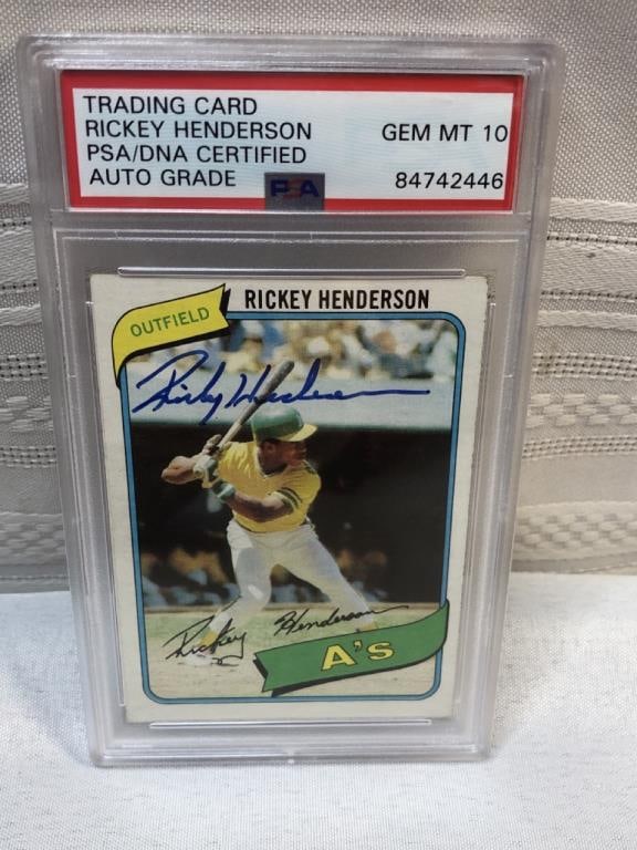 Rickey Henderson SIgned trading card with COA (1 of 5)