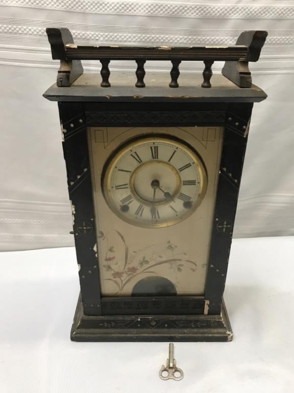Ansonia Clock Co. Hand Carved Mantle Clock (1 of 7)