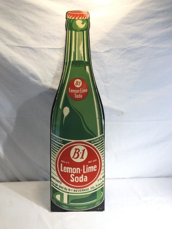 1940 B-1 Soda Metal Sign (1 of 5)