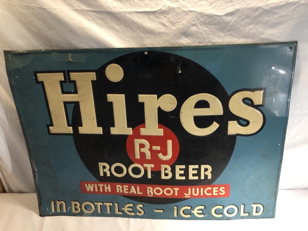 Vtg Hires Root Beer Metal Sign (1 of 6)