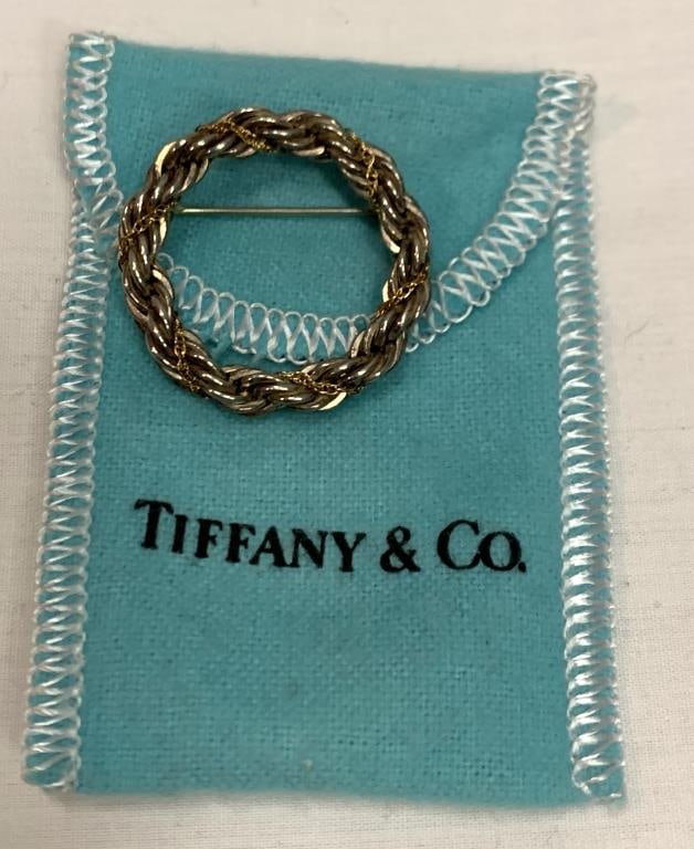 Tiffany & Co. Pin 18kt & Sterling: .925 & 750 Marking 6.8 Grams Tw