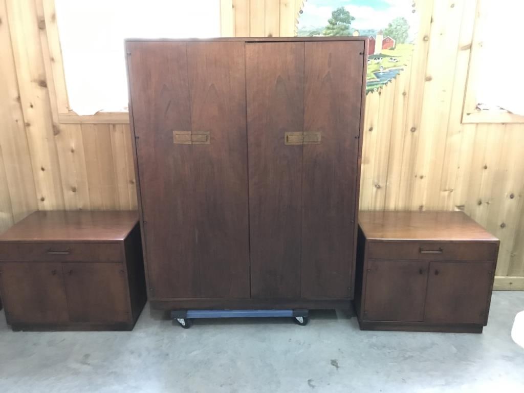 MCM Walnut Founders Armoire & 2 Night Stands (1 of 11)
