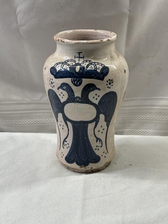 Antique Albarello Hand Spun Glazed Pharmacy Jar (1 of 5)