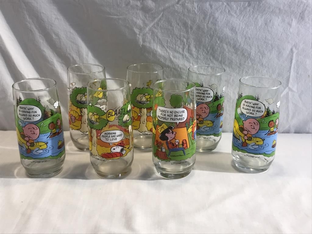 McDonalds Camp Snoopy Collector Cups: McDonalds Camp Snoopy Collector Cups - 7 14oz Cups