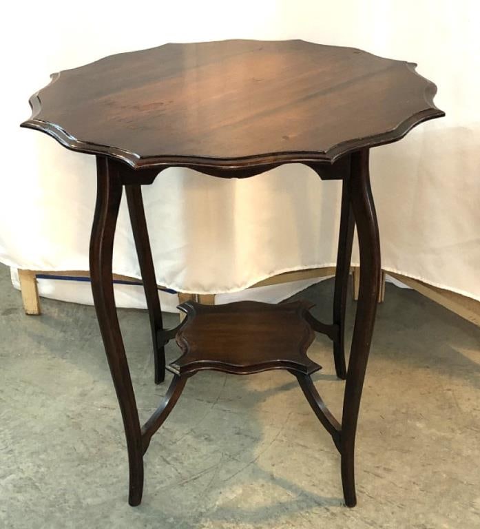 Antique Edwardian Wood Two-tier Table (1 of 4)