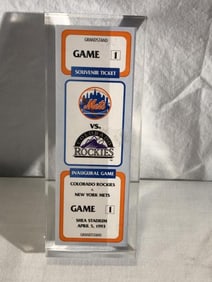 Inaugural Game 1 Mets Vs. Rockies Game Ticket Pap