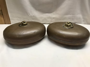 2 Vintage Copper Bed Foot Warmers