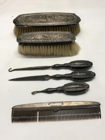 Antique Sterling Handled Dresser Set