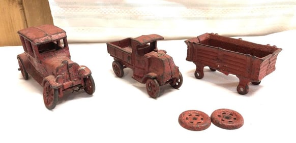 Vintage Cast Iron Toy Vehicles