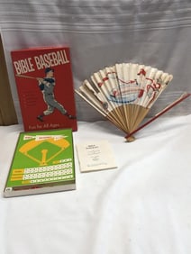Vtg. Bible Baseball Game and Paper Fan