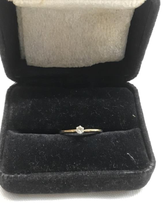 10K Gold Solitary Diamond Ring: 10K Gold Solitary Diamond Ring- Sz. 6