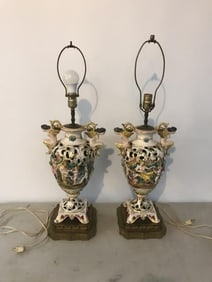 Pr. Antique Capodimonte Lamps