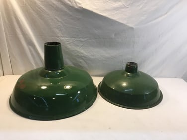 2- Enamel Light Fixture Shades