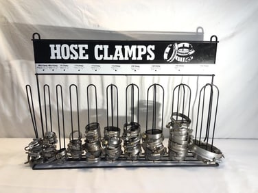 Vtg Hose Clamp Shop Rack