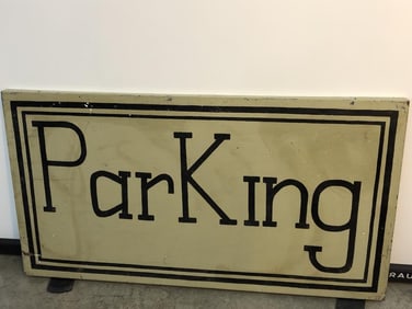 Vtg Metal Parking Sign