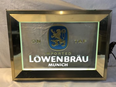 Vtg. Lowehbrau Munich Lighted Beer Sign