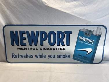 1960’s Newport Menthol Cigarettes Tin Advertising
