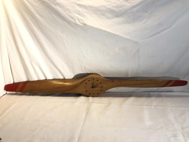 Vtg. Wooden Airplane Propeller Clock