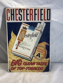 Vintage Chesterfield Cigarettes Embossed Metal Si
