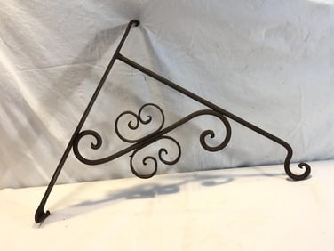 Wrought Iron Plant Hook w/ Butterfly/ Scroll Desin