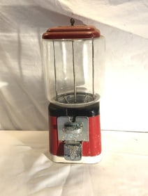 Antique Oak MF & Co. Gumball Machine