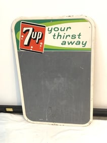 Vintage 7UP Chalkboard Tin Sign