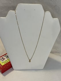 14K Gold Necklace W/ Diamond Pendant