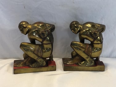 Pr. Brass Ancient Greek Figural Book Ends