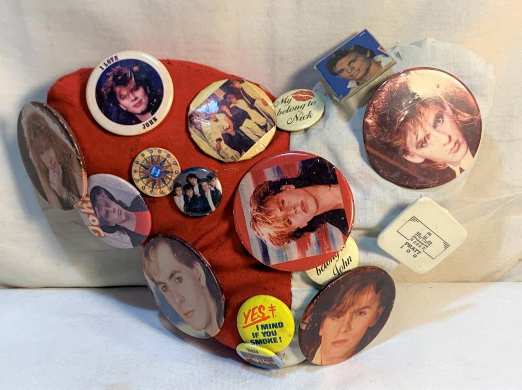 1980's Pins Including John Taylor (duran,duran) ai: 1980's Pins Including John Taylor (duran,duran) and Bon Jovi