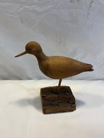 Carved Shorebird Wood Decoy