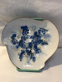 Vtg Enameled Copper Dish