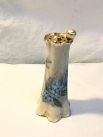 Vtg Porcelain Hat Pin Holder w/ 2 Pins